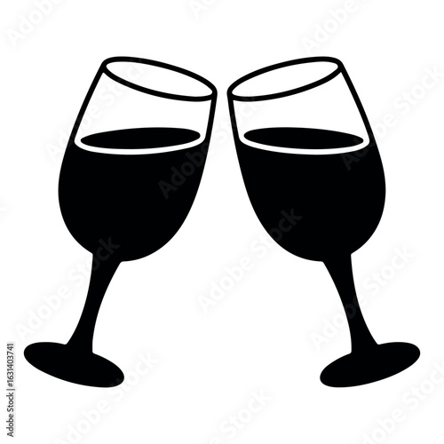 set of wine glasses isolated