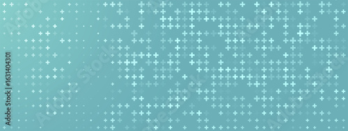 Abstract Turquoise Gray Medical Vector Background.  Soft, non digital cross pattern for clinic websites, whitepapers. Calm and professional.