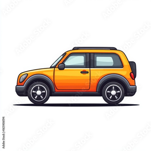 Bright orange compact SUV parked on a plain background showcasing its sleek design and modern features
