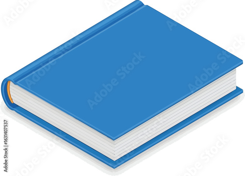 Blue Hardcover Book on Plain Background, Education and Knowledge