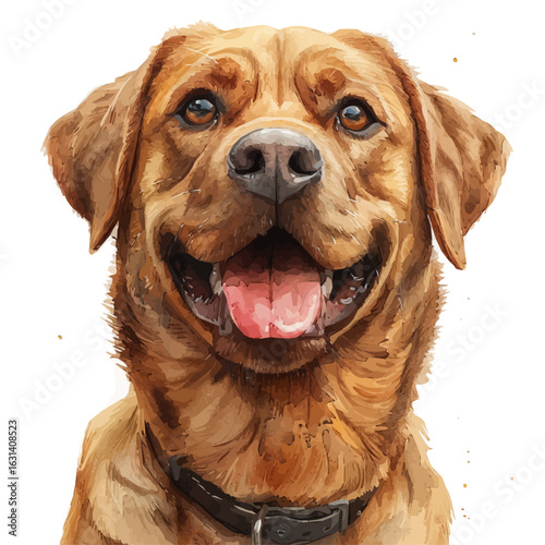 Dog, watercolor drawing vector, isolated on a white background.