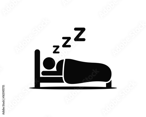 Person sleeping soundly in bed with zzz