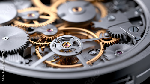 Wallpaper Mural Intricate gearwork of mechanical watch showcases precision and craftsmanship. detailed Torontodigital.ca