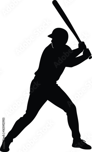 black silhouette a baseball batter swinging bat on.eps