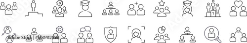 Related Outline Icon Set. Contains Icons of People, Employers, Couples, Hierarchy for Graphic Design, Web Sites, Cards, Books, Articles