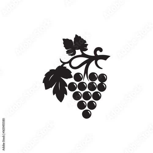 Grapes Fruit Icon for Organic Vineyard Design