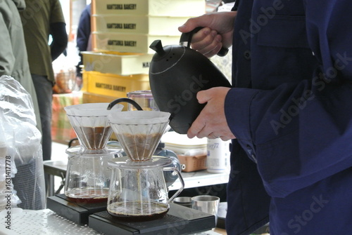 waiter serving coffee