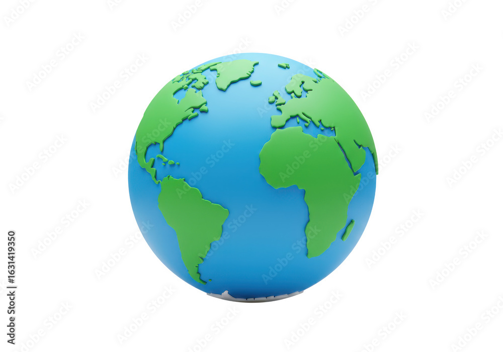 Naklejka premium 3d render of planet earth isolated on transparent background