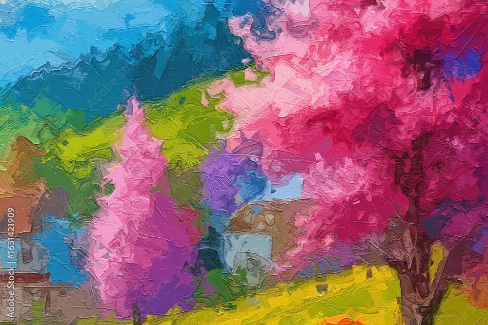 Obraz premium Various oil paintings, flowers, chrysanthemums, landscapes, figures, tulips, streams, forests, birds, waterfalls