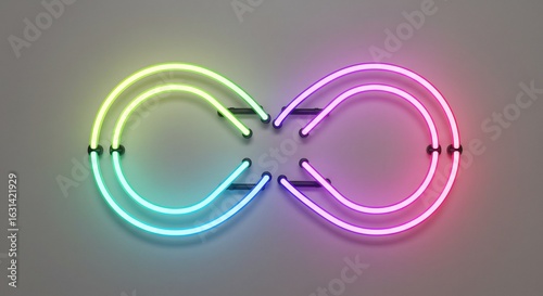 Leuchtendes Unendlichkeitszeichen strahlt farbenfroh. AI Generated