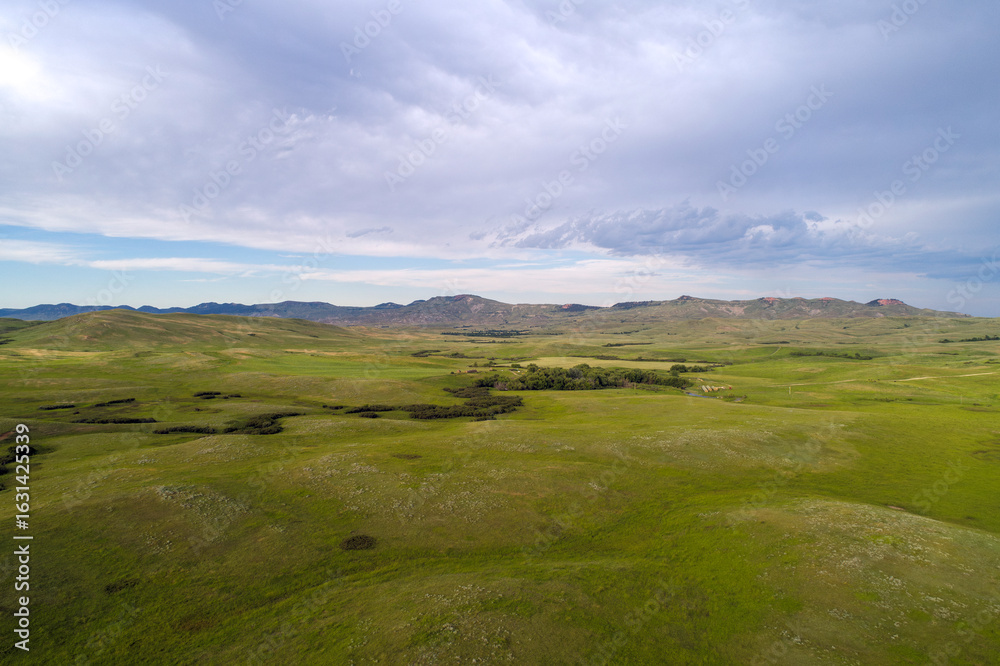 Obraz premium The Rolling green hills of Montana and Wyoming