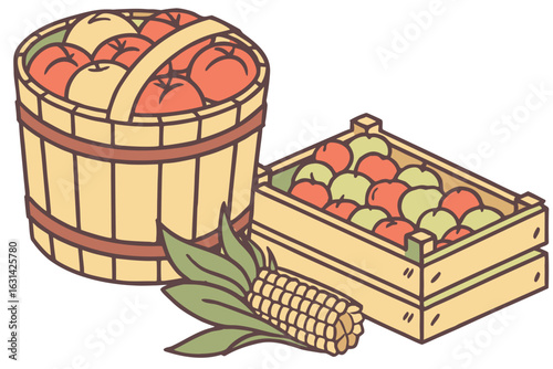 A basket of fresh Chilton County peaches on a roadside produce stand.