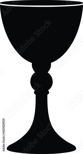 black silhouette a chalice on white background.eps
