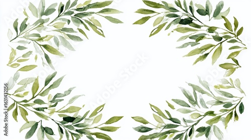 Wallpaper Mural Elegant Olive Branch Floral Frame A Stunning Design for Invitations Cards or Decorative Prints Torontodigital.ca