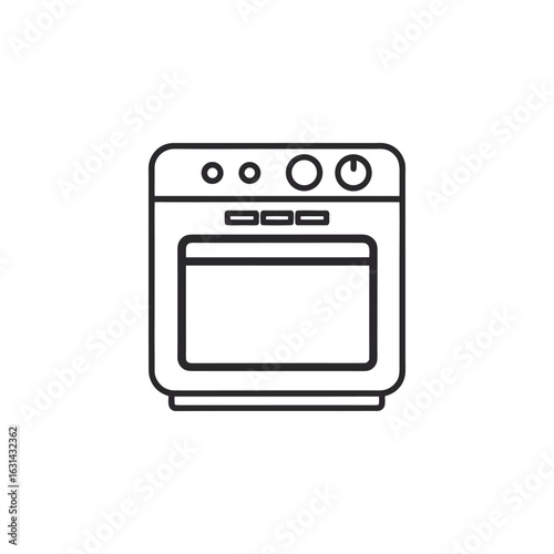 Smart Oven appliance outline isolated on a white background