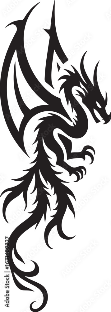 Obraz premium Tribal Dragon Tattoo Vector Design