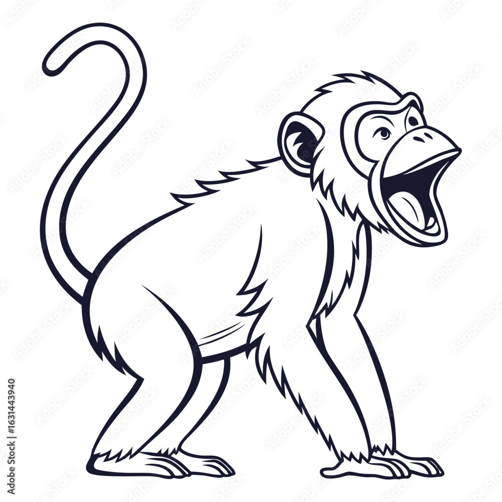 Fototapeta premium vector illustration of a cartoon baby monkey