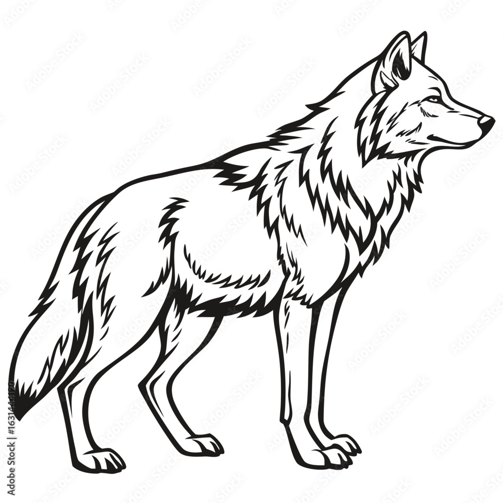 Fototapeta premium Wolf isolated on white background 