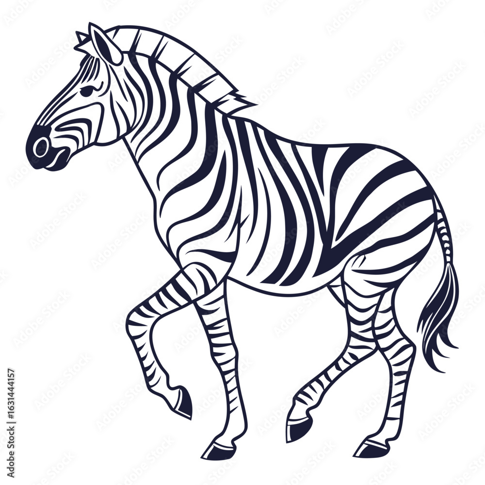 Obraz premium Zebra vector illustration with white background 