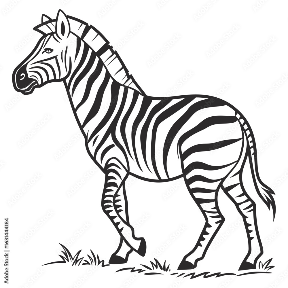 Obraz premium Zebra isolated on a white background