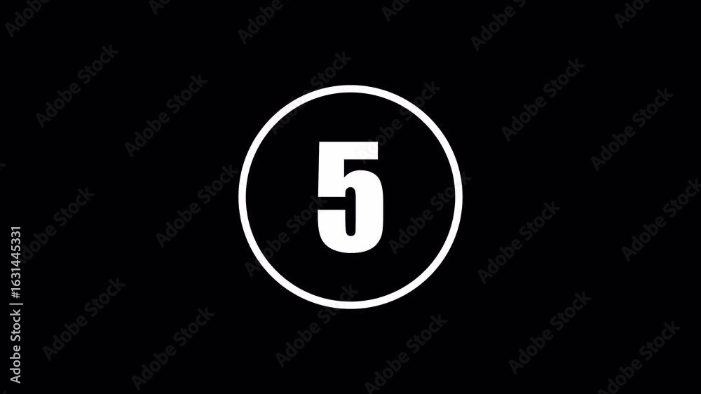 Bold White Number 10 in a Circular Frame, Top Ten Concept on Black Background Bold White Number 10 in a Circular Frame, Top Ten Concept on Black Background
