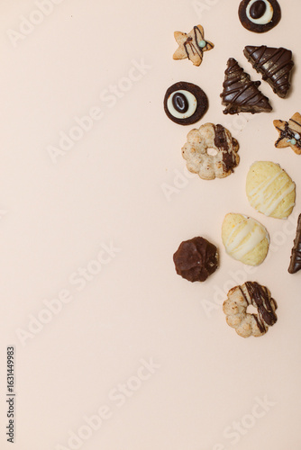 cookies on a plain background, Christmas cookies