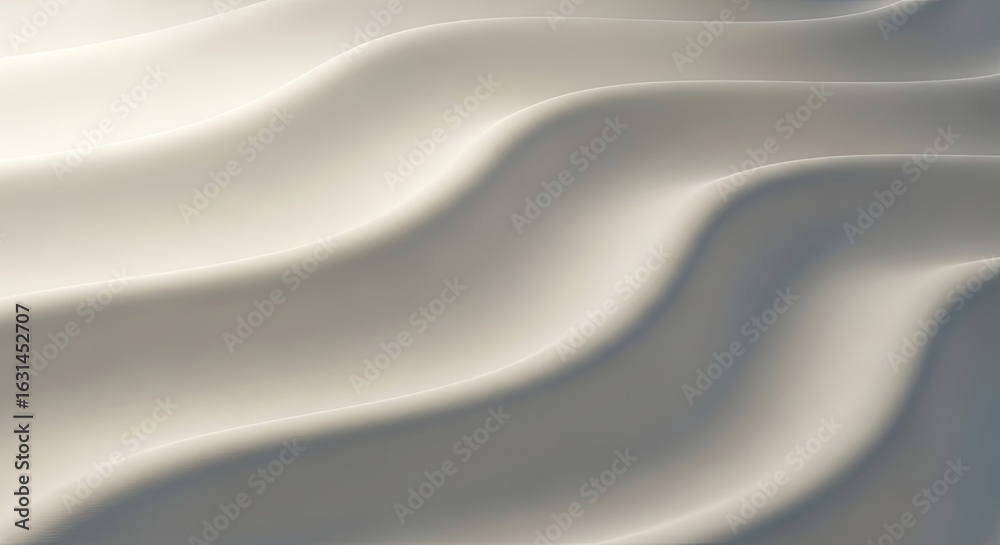 Smooth Waves of White Fabric Creating Subtle Textures and Patterns