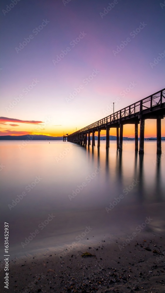 Fototapeta premium Peaceful sunrise pier