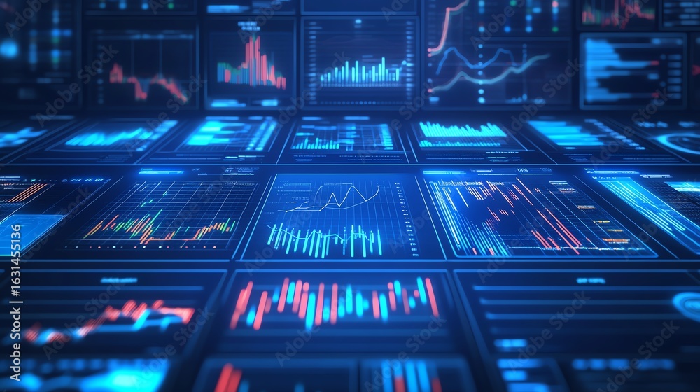 Obraz premium Futuristic data visualization interface background.