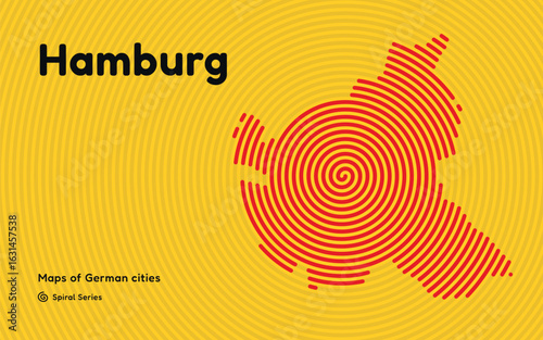 Hamburg Spiral Pattern Map with Hamburg Capital
