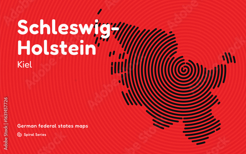 Schleswig-Holstein Spiral Pattern Map with Kiel Capital