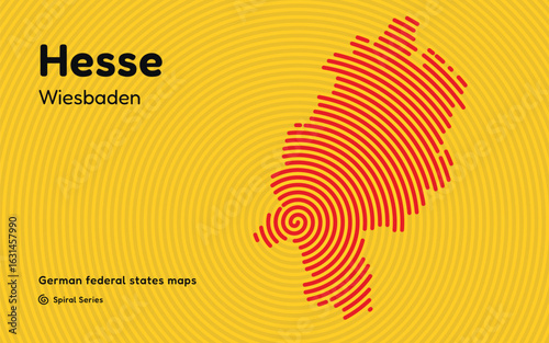 Hesse Spiral Pattern Map with Wiesbaden Capital