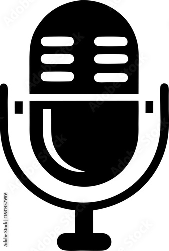 Studio Recording Microphone with Pop Shield Vector Icon