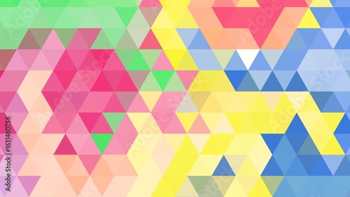 Abstract background with a pastel-colored triangle mosaic pattern.