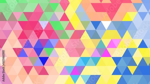 Abstract background with a pastel-colored hexagon pattern.