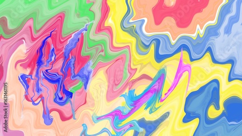 Abstract pixel art background in vibrant pastel colors.