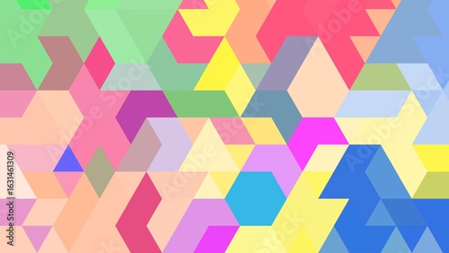 Abstract pastel background with a geometric triangle pattern.