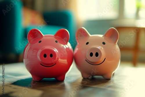 Financial saving goals, budgeting for a house deposit concept, representing the financial planning required for property investment, Generative AI