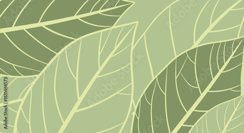 Wallpaper Mural Green Leaf Texture: A sophisticated pattern of layered, green leaves creates an elegant and natural design, showcasing organic forms and botanical elegance. Torontodigital.ca