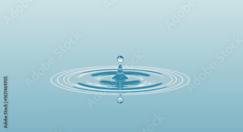 Water Droplet's Descent: Capturing the delicate moment a droplet of pure water impacts a serene surface, creating ripples of elegance and visual serenity.