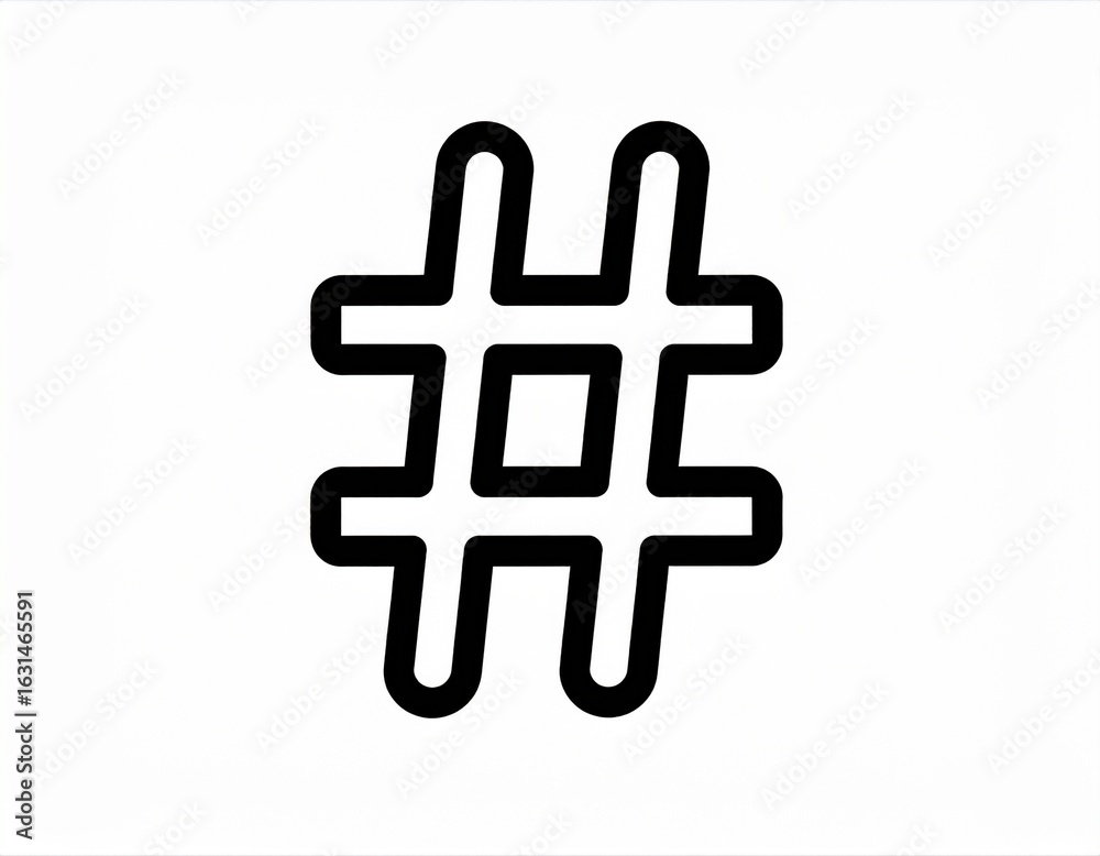 Fototapeta premium A vector illustration of a hashtag symbol