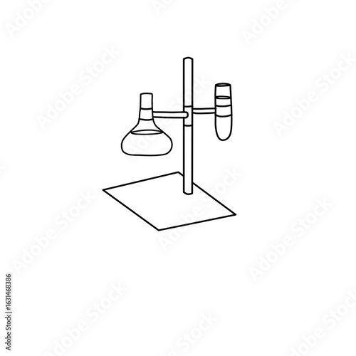 Hand drawn doodle medical laboratory icons set. Vector illustration 