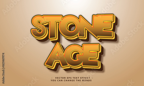 stone age text with effect illustration