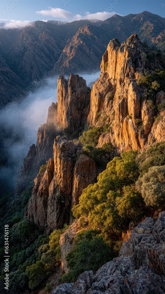 Fototapeta premium Mountain Peaks at Sunrise