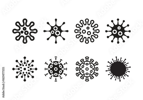 corona virus icon, virus icon vector, Simple virus drawing icon set,