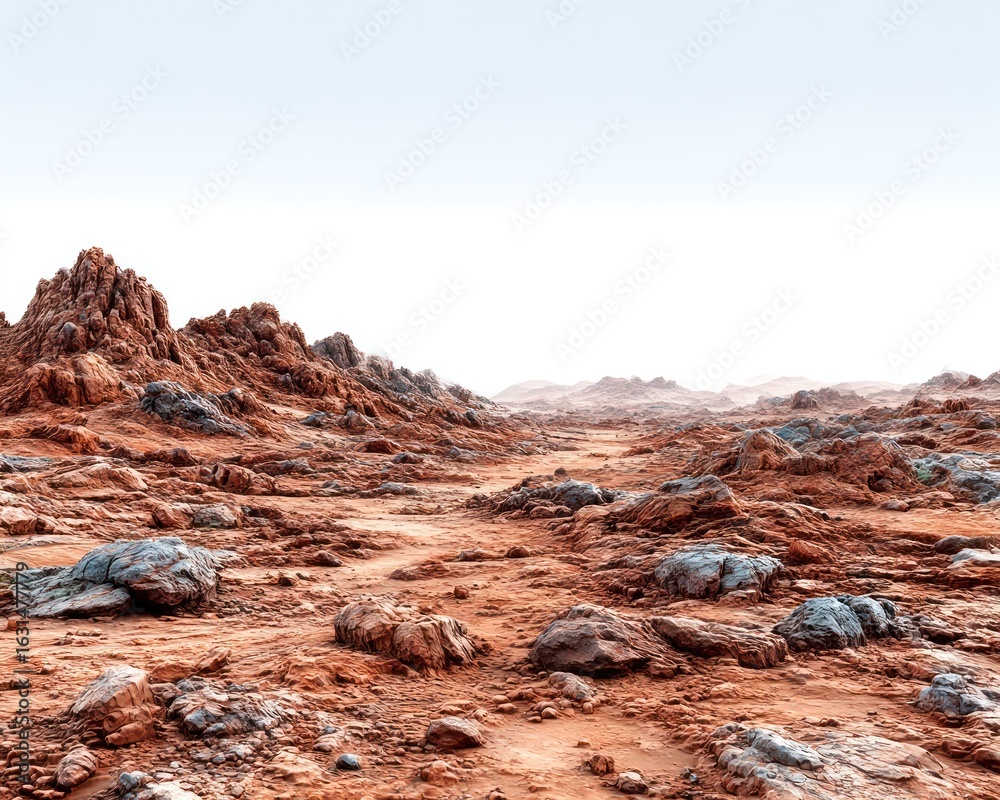 Obraz premium Red rocky alien landscape