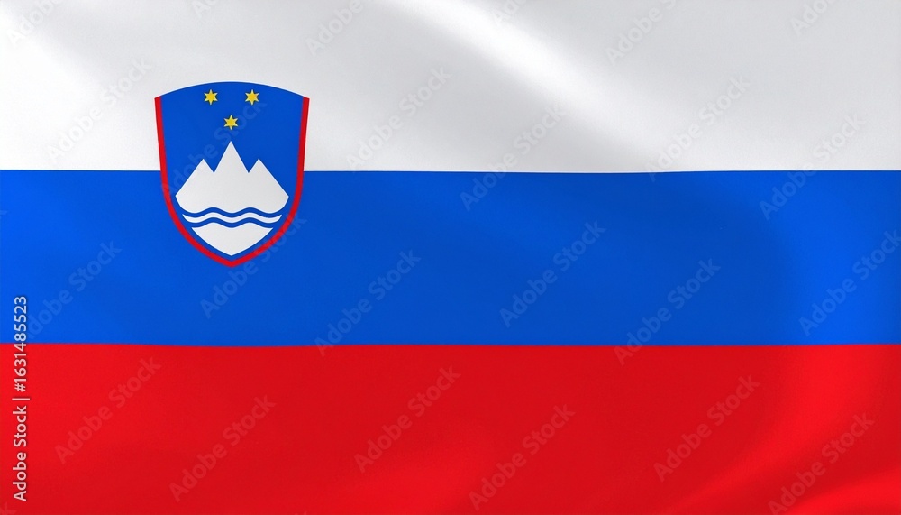 Fototapeta premium Flag of Slovenia - A Symbol of Mountains, Rivers, and the Nation's Stars