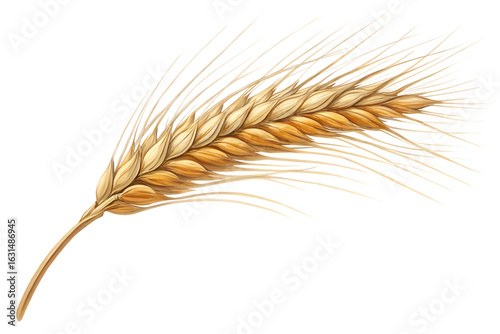  ear of wheat isolated on background white