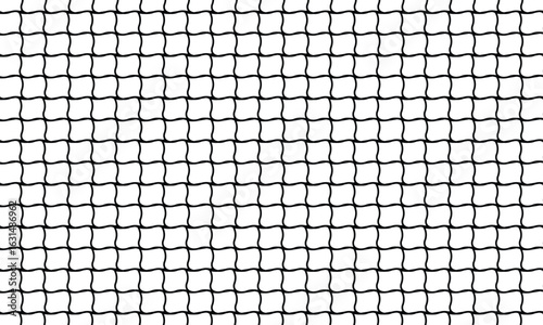 Minimalist black grid pattern on white background. Uniform squares with slightly irregular lines create a textured, mesh-like effect. Geometric, seamless, and evenly lit design.