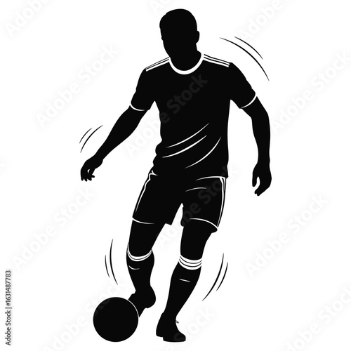 Soccer player in action silhouette